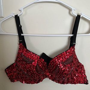 Red Sequin Rave Bra